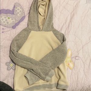 Grey and white hoodie, super soft, size 8.